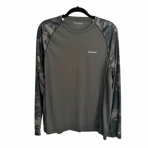 Simms Fishing Shirt Like New Solarflex UPF 50 Camo Long Sleeve Size L